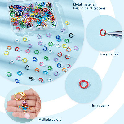 200Pcs 10 Colors Zinc Alloy Open Jump Rings FIND-PH0006-86-1