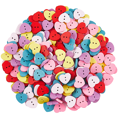300Pcs 2-Hole Wood Buttons BUTT-SP0001-04A-1