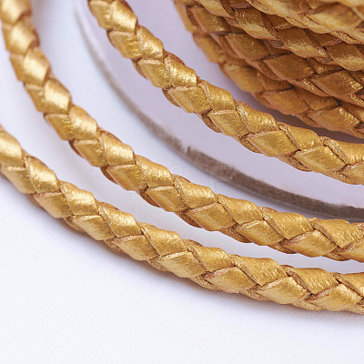 Round Braided Cowhide Cords WL-L009-01W-1
