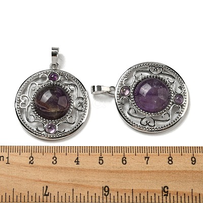 Natural Amethyst Pendants G-Q158-03F-1