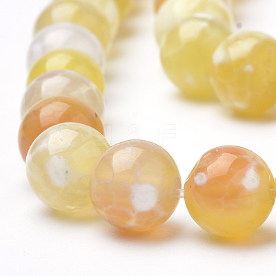 Dyed Natural Fire Crackle Agate Beads Strands X-G-Q462-127D-8mm-1