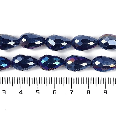 Opaque Solid Color Electroplate Glass Beads Strands X-EGLA-N013-P4mm-B03-1