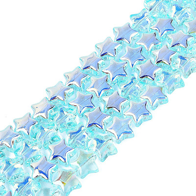 Electroplate Transparent Glass Beads Strands LS-EGLA-N056-04A-B01-1