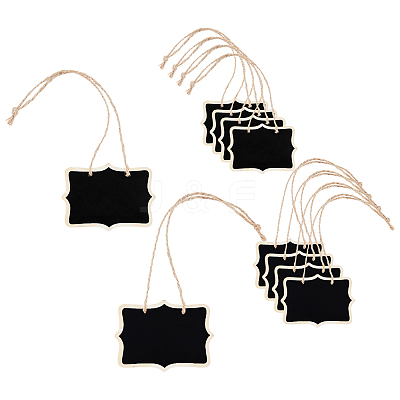 28Pcs 2 Styles Blank Wooden Mini Chalkboard Signs AJEW-DR0002-59-1