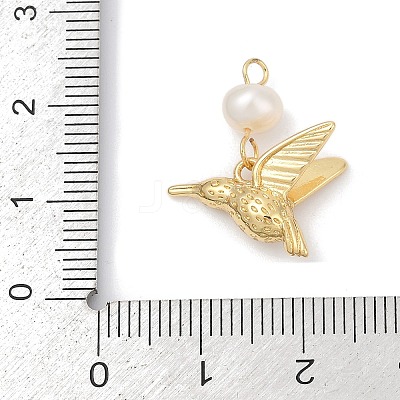 Natural Cultured Freshwater Pearl & Brass Pendants KK-U062-03G-1