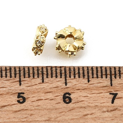 Brass Micro Pave Clear Cubic Zirconia Spacer Beads KK-Z156-13G-02-1