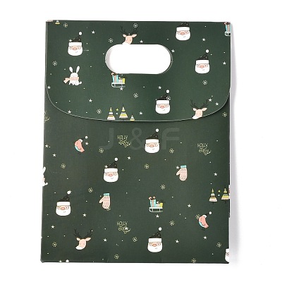 Christmas Themed Pattern Rectangle Kraft Paper Flip Bags CARB-L008-02S-02-1