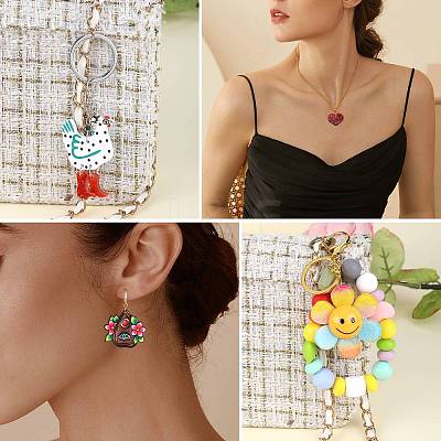 14Pcs 7 Styles Acrylic Pendants MACR-SZ0001-84-1