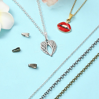 50Pcs 10 Styles Iron Rolo Chains Necklaces Making FIND-YW0004-87-1