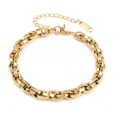 304 Stainless Steel Link Chain Bracelets for Women BJEW-A161-01A-G-1