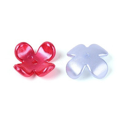 Pearlized Opaque Acrylic Flower Bead Caps SACR-T030-73M-1