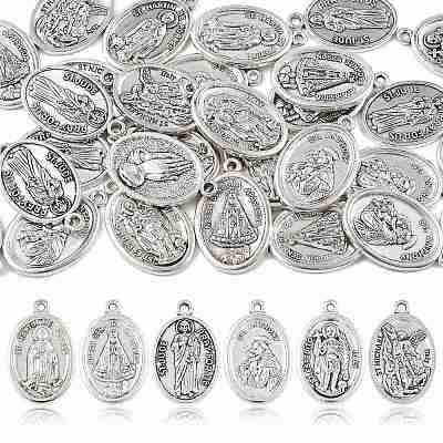 30Pcs 6 Styles Religion Tibetan Style Alloy Pendants FIND-FS0005-01-1