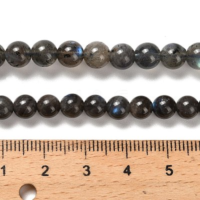 Natural Black Labradorite Beads Strands G-C205-A01-6mm-1