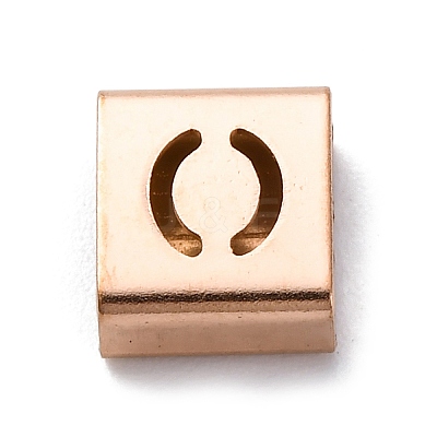 Ion Plating(IP) 304 Stainless Steel Square Slide Charms STAS-L132-26O-RG-1