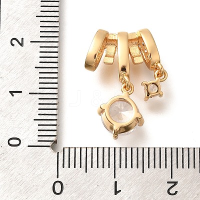 Brass Micro Pave Cubic Zirconia Pendants X-KK-C085-12G-1