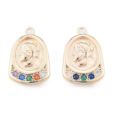 Brass Micro Pave Colorful Cubic Zirconia Pendants KK-N216-578LG-1