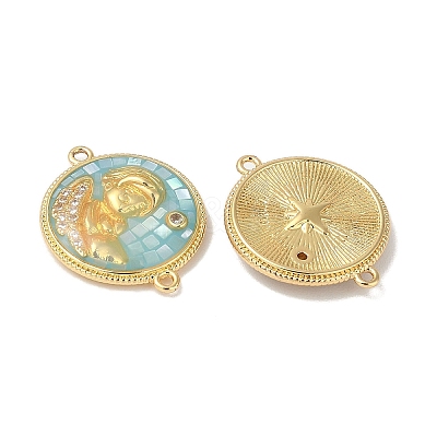 Epoxy Resin & Shell Connector Charms KK-K380-11A-G-1