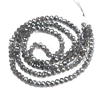 Electroplate Transparent Glass Beads Strands EGLA-J025-F17-01-1