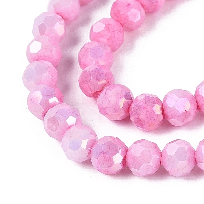 Anti-Tarnish Electroplate Glass Beads Strands EGLA-ZX010-6mm-02-1