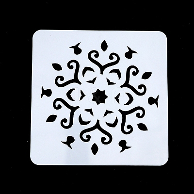 Flower Pattern Eco-Friendly PET Plastic Hollow Painting Silhouette Stencil DRAW-PW0008-04D-1