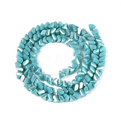 Electroplate Opaque Glass Beads Strands GLAA-N022-4mm-19-1