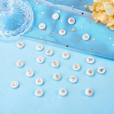 24Pcs 12 Styles Natural Freshwater Shell Beads SHEL-TA0001-42-1