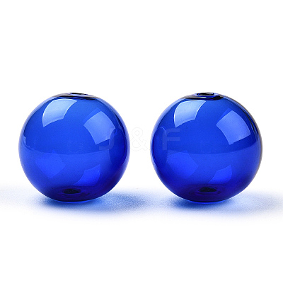 Transparent Blow High Borosilicate Glass Globe Beads X-GLAA-T003-09F-1