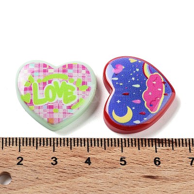Opaque Resin Cabochons RESI-G085-03-1