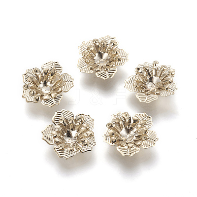 Brass Flower Bead Caps KK-O027-04-1