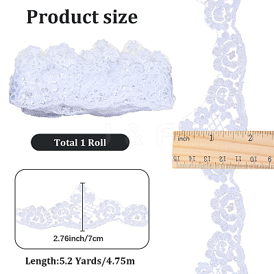 5.2 Yards Flower Polyester Lace Trim Ribbon OCOR-GF0005-59-1