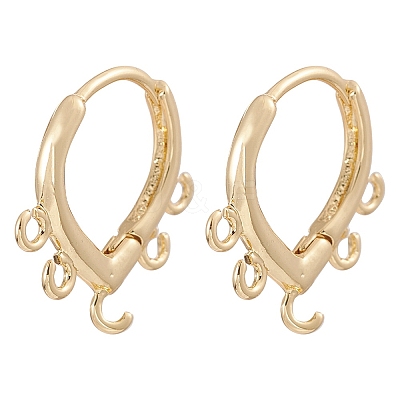 Brass Hoop Earring Findings ZIRC-YW0001-05G-1