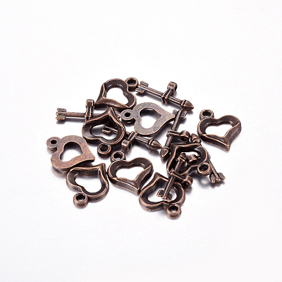 Tibetan Style Heart Toggle Clasps LS-RLF1109Y-NF-1