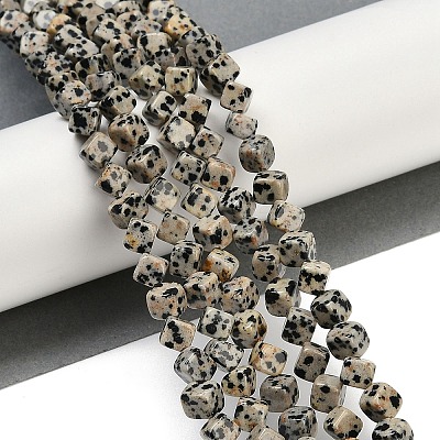 Natural Dalmatian Jasper Beads Strands G-A257-A17-01-1