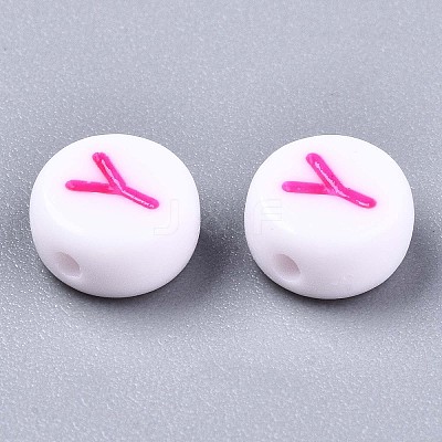 Opaque White Acrylic Beads MACR-N012-01Y-1