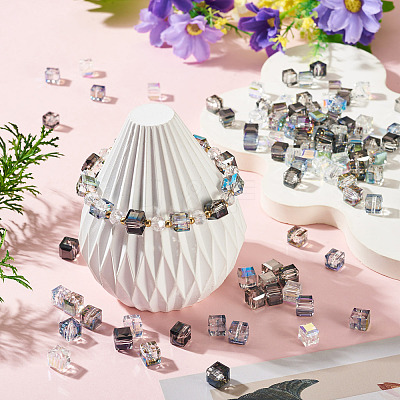 100Pcs 5 Colors Electroplated Glass Beads EGLA-TADJ0001-09-1