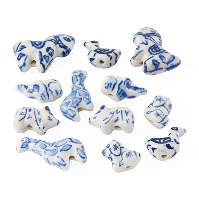 12Pcs 6 Styles Handmade Porcelain Beads PORC-TA0001-68-1