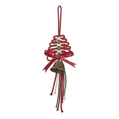 Christmas Tree Cotton String Threads Pendant Decorations HJEW-TA00403-02-1