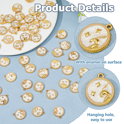 48Pcs 12 Styles Alloy Enamel Pendants FIND-HS0002-50G-1