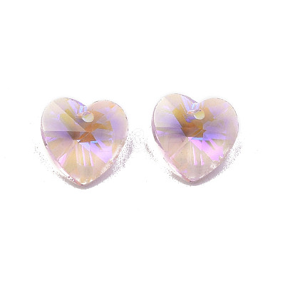 Pointed Back Electroplate Faceted Glass Pendants EGLA-N006-046-1