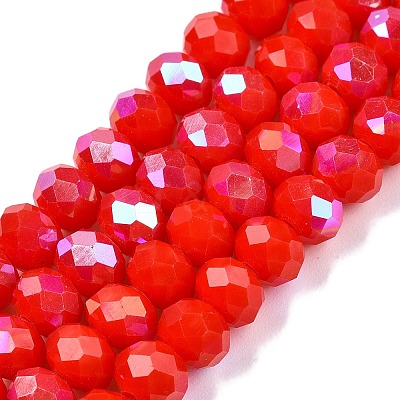 Electroplate Opaque Solid Color Glass Beads Strands LS-EGLA-A044-P6mm-L22-1
