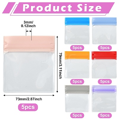 35Pcs 7 Colors Transparent EVA Packaging Resealable Bags ABAG-TA0002-29B-1