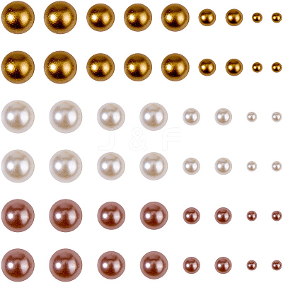 1 Box Half Round Resin & ABS Imitation Pearl Cabochons DIY-CP0012-96B-1