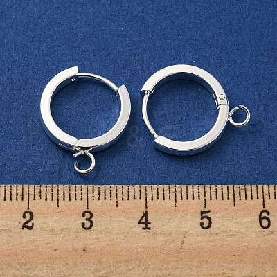 201 Stainless Steel Huggie Hoop Earrings Findings STAS-A167-01N-S-1