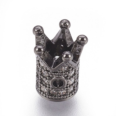 Brass Micro Pave Cubic Zirconia Beads ZIRC-F088-029B-1