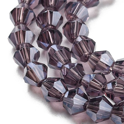 Transparent Electroplate Glass Beads Strands EGLA-A039-T3mm-A04-1
