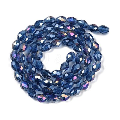 Transparent Electroplate Glass Beads Strands X-EGLA-N013-T6mm-B28-1