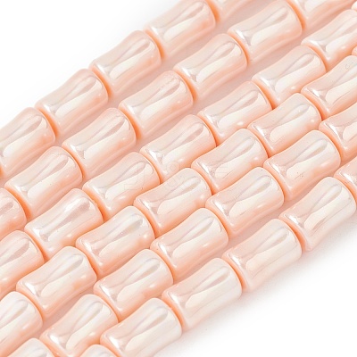 Electroplate Opaque Glass Imitation Pearl Beads Strands EGLA-H113-07A-1
