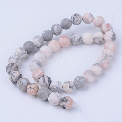Natural Zebra Jasper Beads Strands X-G-Q462-6mm-03-1