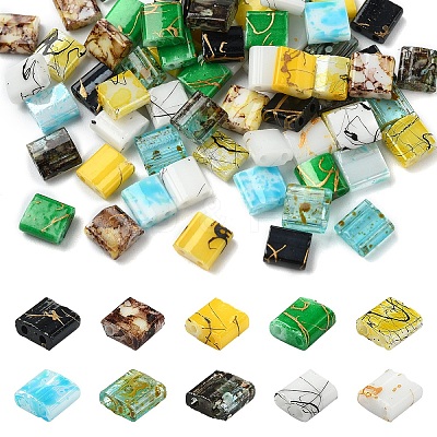 80Pcs 10 Styles 2-Hole Glass Seed Beads SEED-YW0002-94-1