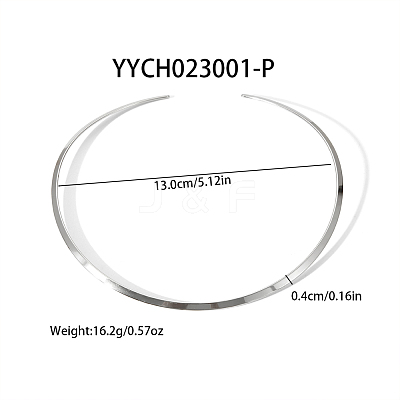 Simple 304 Stainless Steel Flat Cuff Choker Necklaces Fashion Jewelry for Women RC6869-2-1
